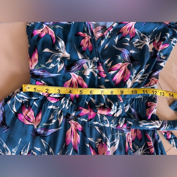 Xhilaration Floral Shoulder Off Dress, Size M Open , Tie One Button Summer Beach - Picture 5 of 16